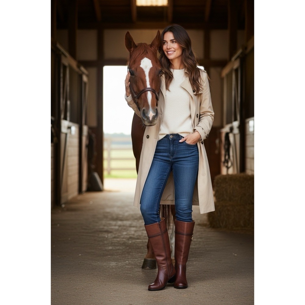 Clark's Women's Ingalls Brown Leather Boots Riding Boot Size 5.5 Vicky2 New